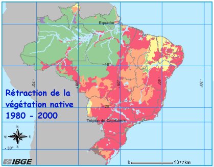 rtraction de la vgtation 1980 - 2000